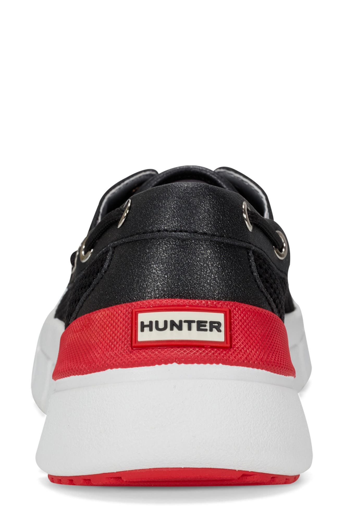 Hunter Sasa Boat Shoe, Alternate, color, Black