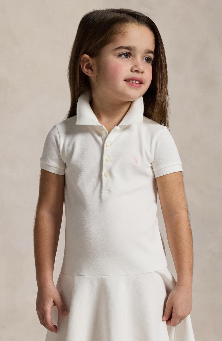 Polo Ralph Lauren Kids' Cotton Piqué Polo Dress, Alternate, color, White