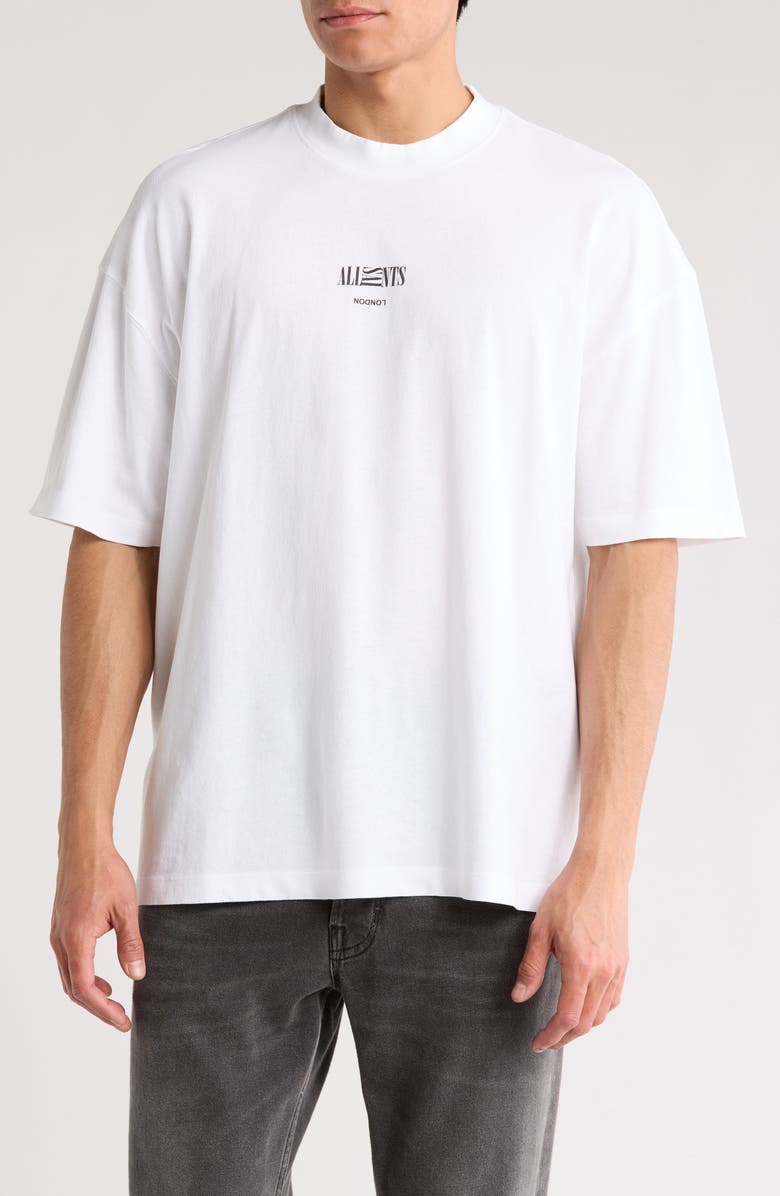 AllSaints Burman Logo Cotton T-Shirt, Main, color, Optic White