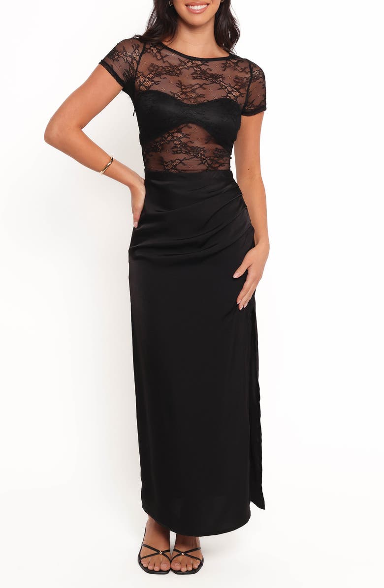 Petal & Pup McKayla Short Sleeve A-Line Dress, Main, color, Black