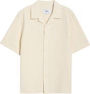 Wax London Didcot Stripe Cotton Seersucker Camp Shirt