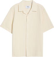 Wax London Didcot Stripe Cotton Seersucker Camp Shirt