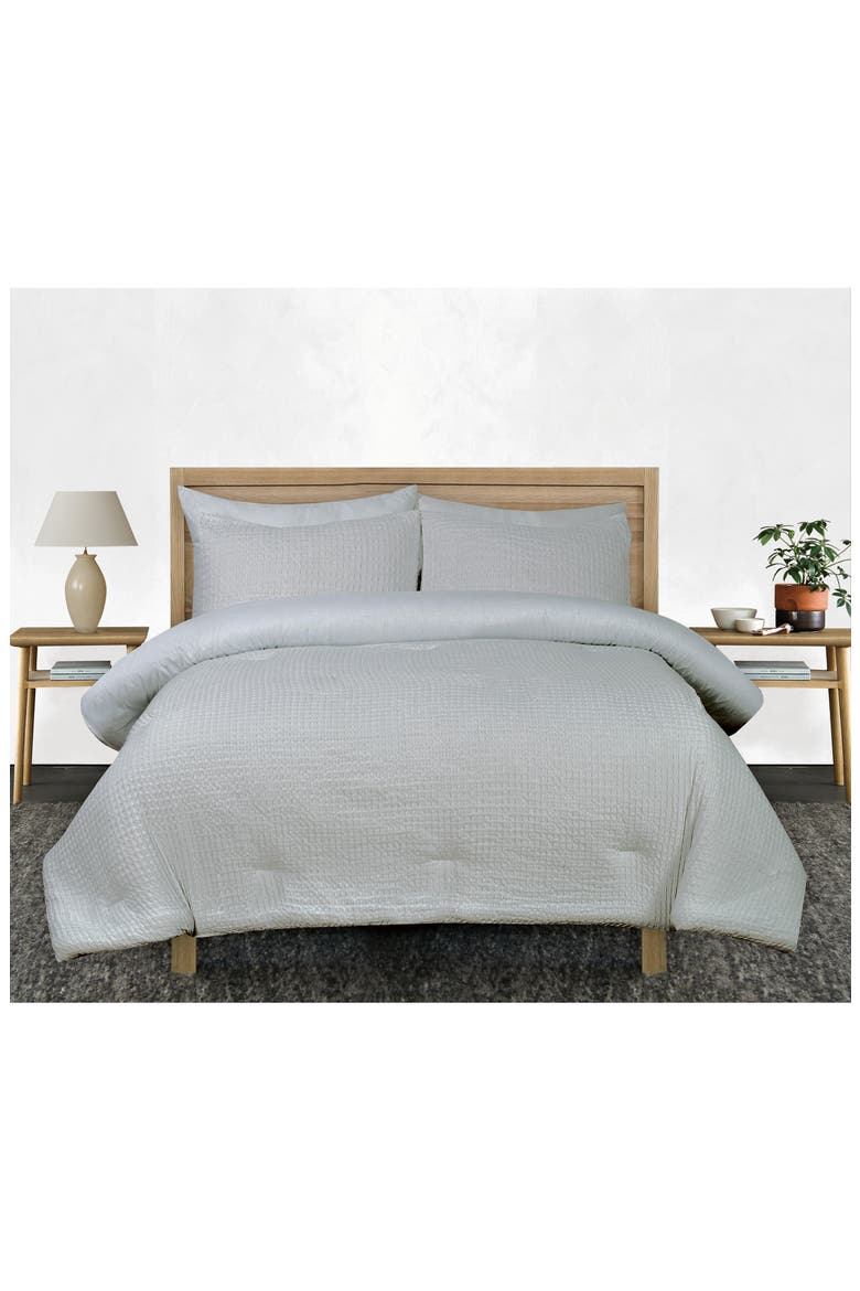 3-Piece Waffle Comforter Set, Main, color, GREY