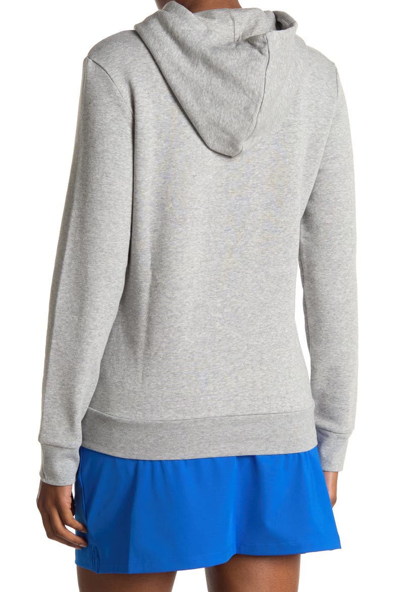 Adi Linear Fleece Hoodie, Alternate, color, MEDIUM GREY HEATHER