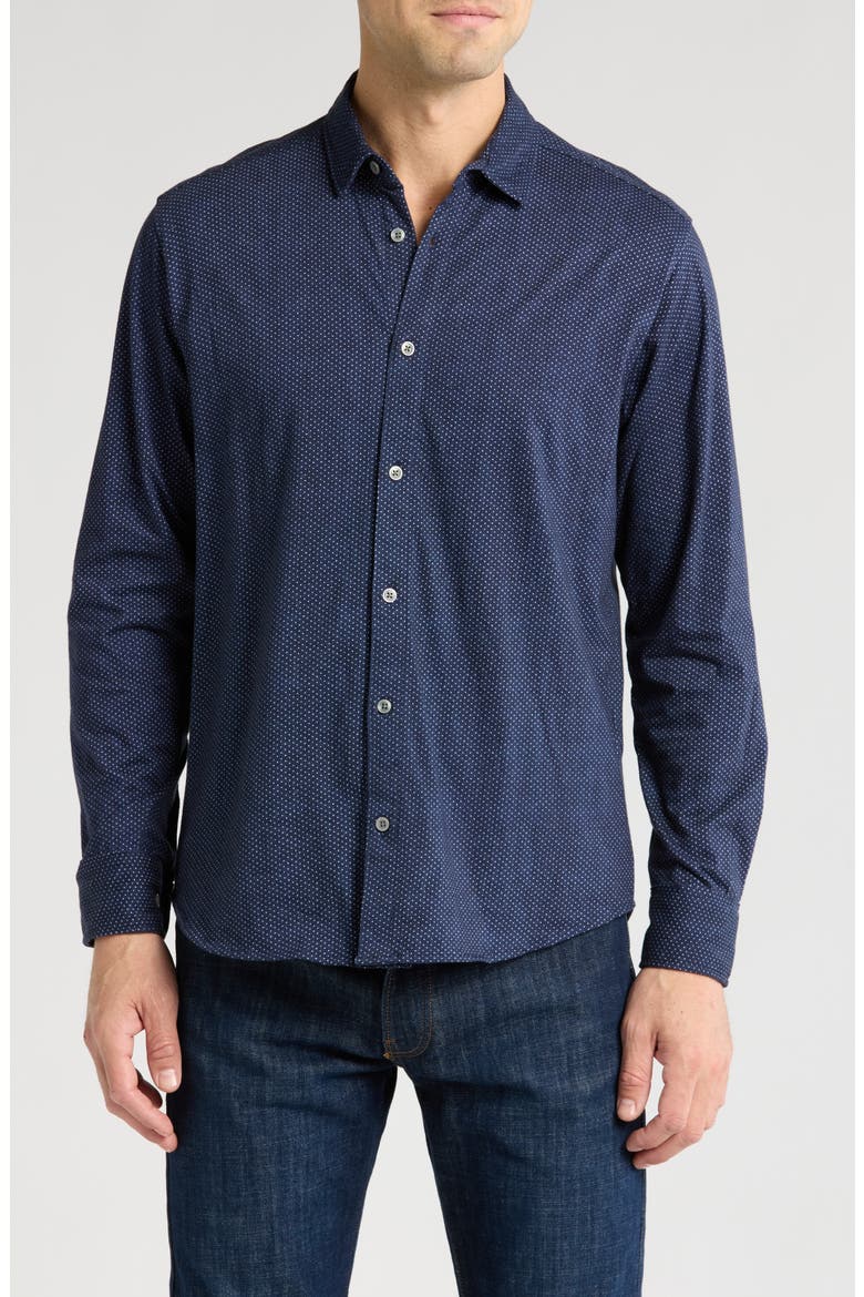 Ohdat Button-Up Shirt, Main, color, NAVY
