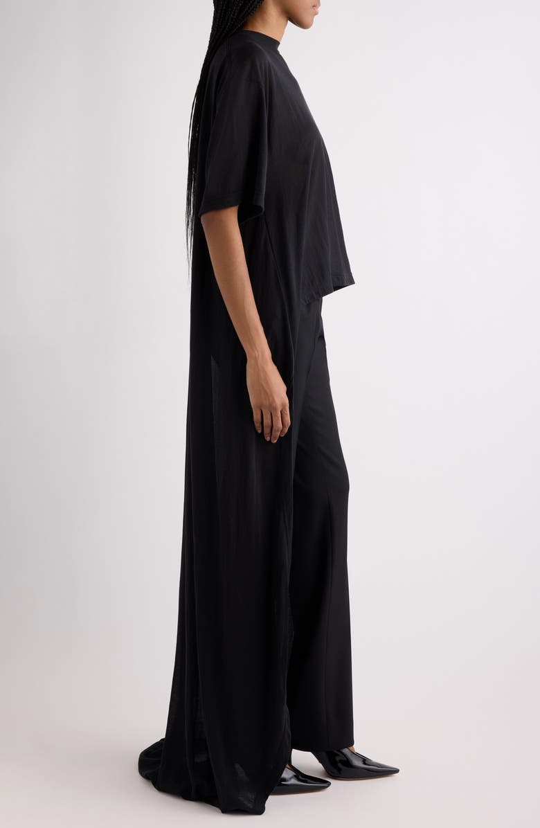 Balenciaga Crop Train T-Shirt, Alternate, color, Black