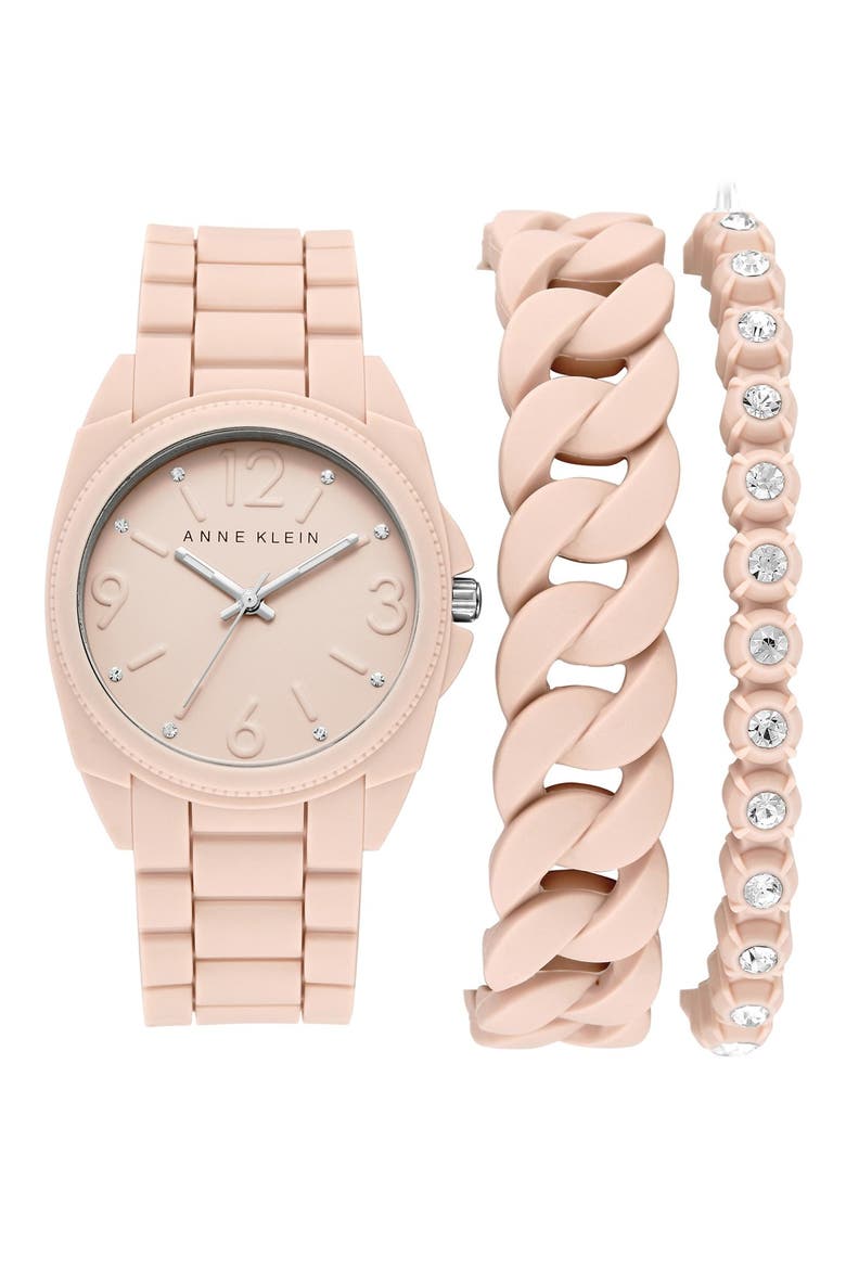 Silicone Bracelet Watch Set, 36mm, Main, color, BLUSH