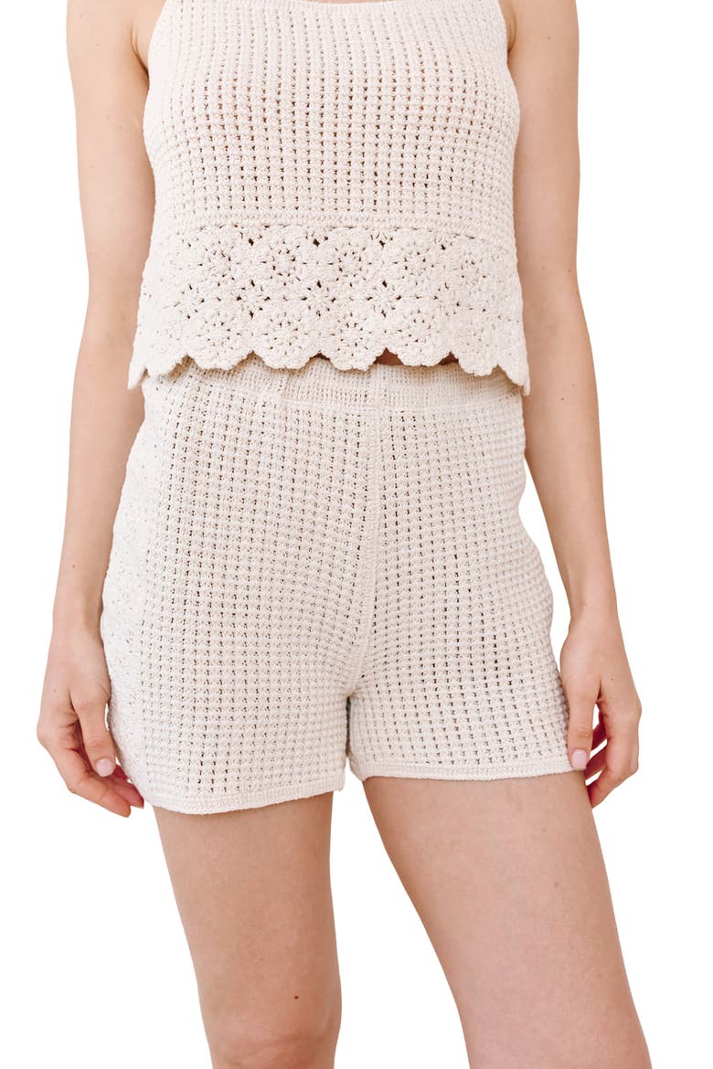 Open Crochet Cotton Shorts, Alternate, color, FLOWER BLOOM