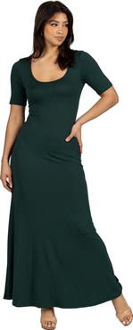 24seven Comfort Apparel Womens Casual Maxi Dress With Sleeves