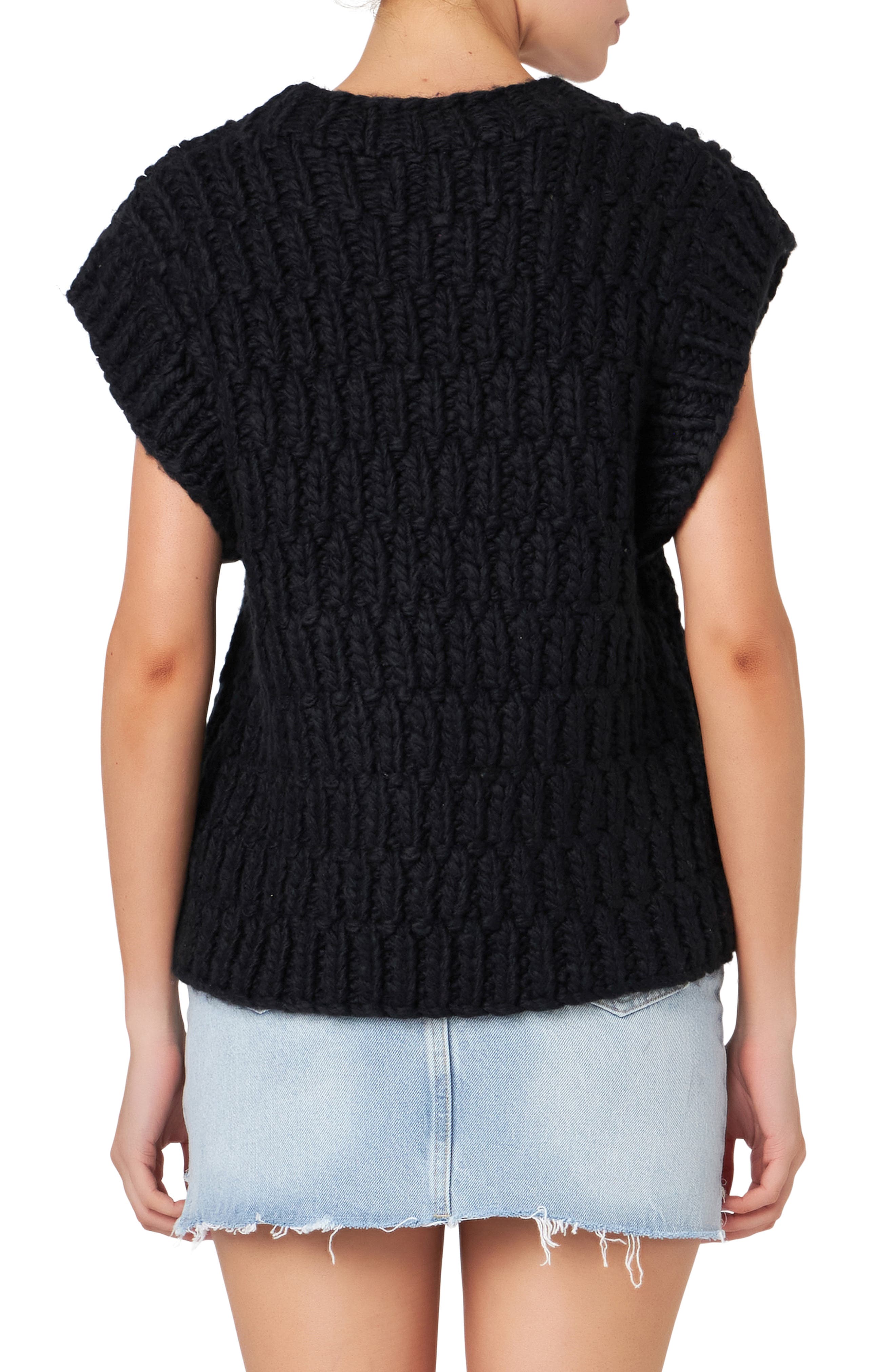 Chunky Cap Sleeve Sweater - image 2