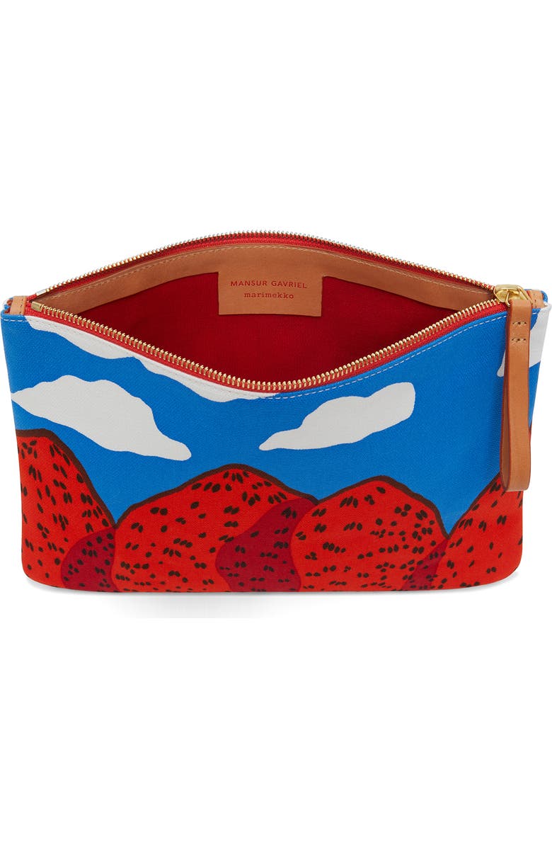 Mansur Gavriel x Marimekko Mansikkavuoret Print Canvas Pouch, Alternate, color,