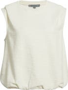 Wit & Wisdom Pleated Shoulder Bubble Hem Sleeveless Top
