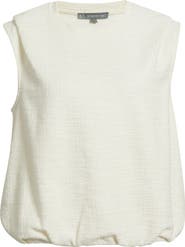 Wit & Wisdom Pleated Shoulder Bubble Hem Sleeveless Top