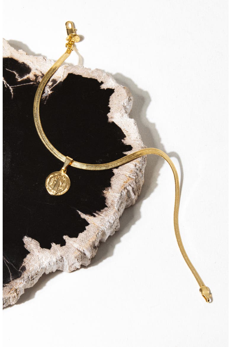 St Benedict Anklet, Alternate, color, GOLD