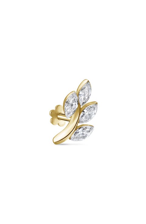 Diamond Vine Threaded Stud Earring