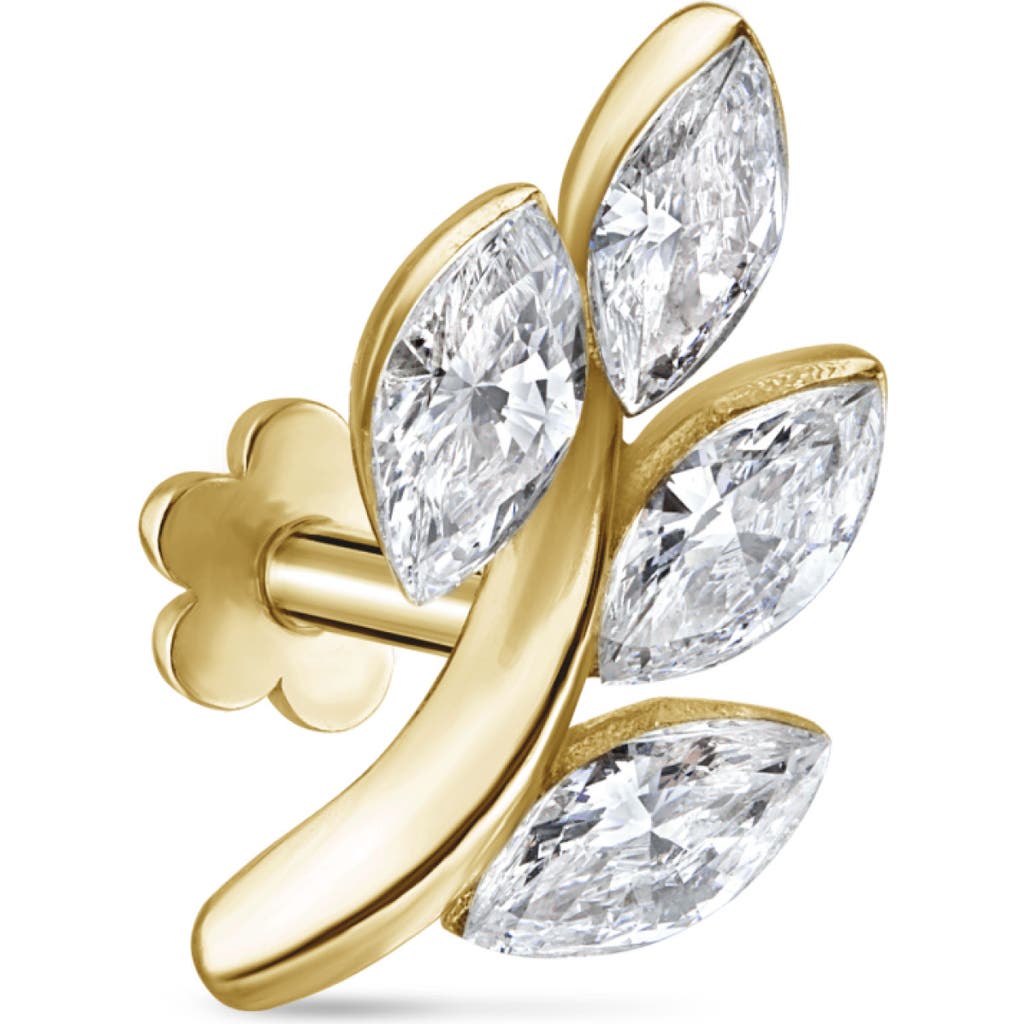 Maria Tash Diamond Vine Threaded Stud Earring In Yellow Gold