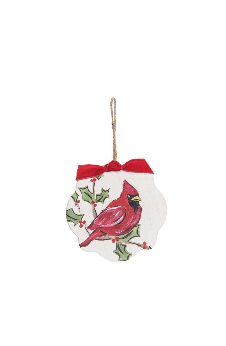 Transpac MDF Cardinal Ornament Multicolor Christmas Tree Decoration, Main, color, Red