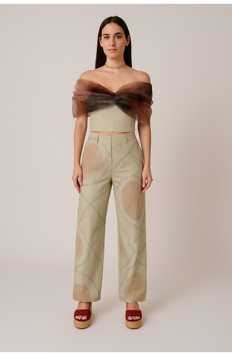 San Malo Tessa Tulle Trousers, Alternate, color, Green