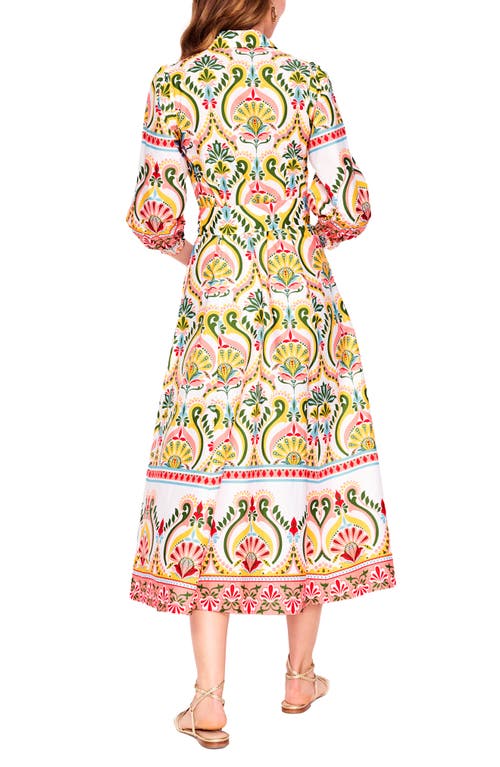 BODEN BODEN CLARA MEDALLION PRINT LONG SLEEVE COTTON SHIRTDRESS
