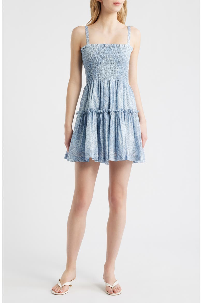 The Seraphina Nap Minidress, Main, color, PAISLEY SCARF DUSTY BLUE
