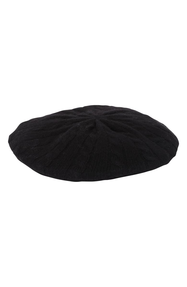Portolano Cable Knit Cashmere Beret, Main, color, 