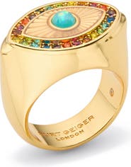 Kurt Geiger London Rainbow Crystal Evil Eye Cocktail Ring