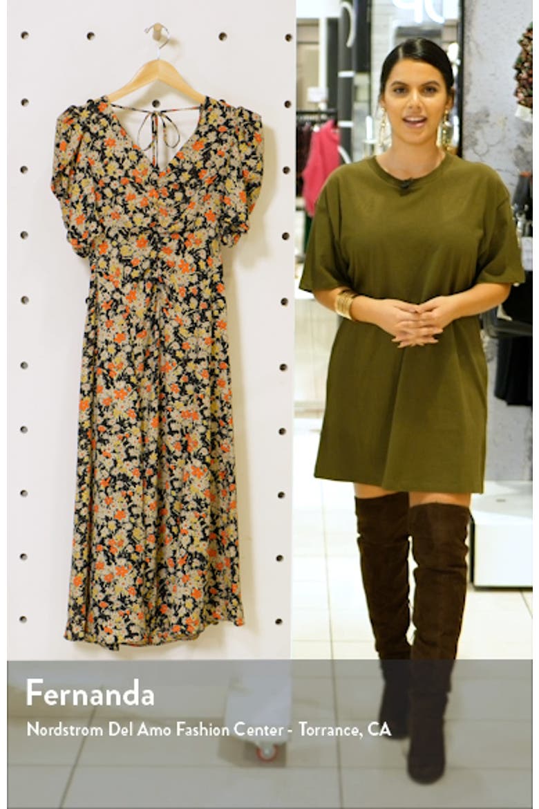 Grunge Floral Print Midi A-Line Dress video