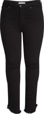 Good American Good Straight High Waist Tulip Hem Jeans