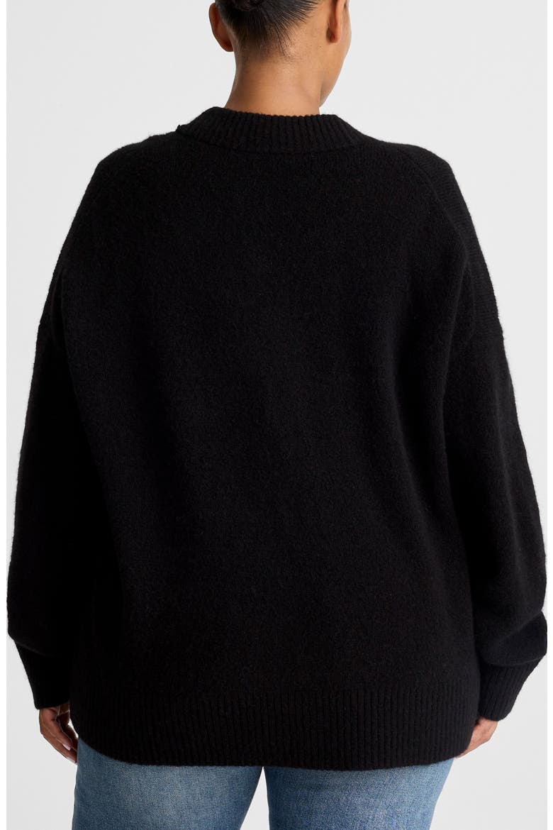 Drop Shoulder V-Neck Cardigan, Alternate, color, BLACK