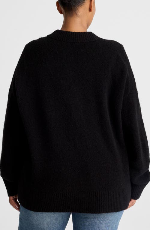 Madewell V-neck Drop-shoulder Cardigan In Black