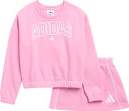 adidas Kids' Logo Fleece Sweatshirt & Skort Set