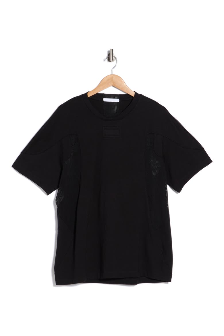 Sport Seam Mesh Paneled T-Shirt, Alternate, color, BLACK