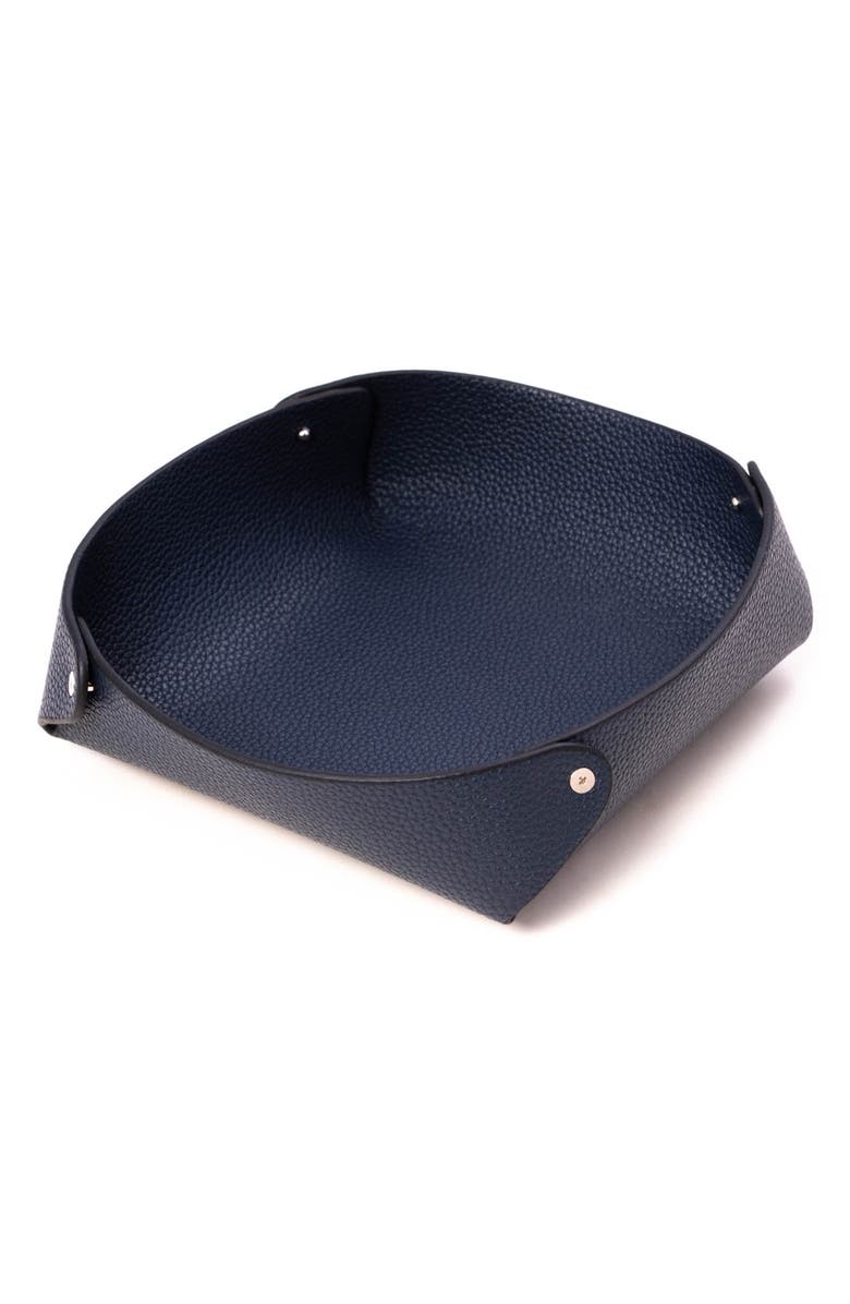 Bey-Berk Catchall Leather Valet Tray, Main, color, Black