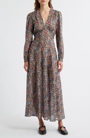DÔEN Charleston Floral Long Sleeve Cotton Maxi Dress