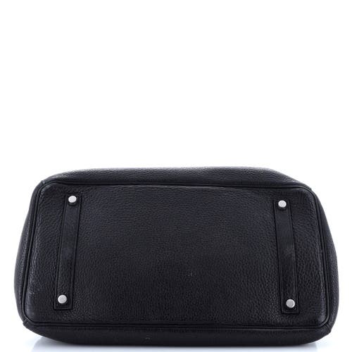 Pre-owned Hermes Hermes Birkin Handbag Black Clemence With Palladium Hardware 35 In Black