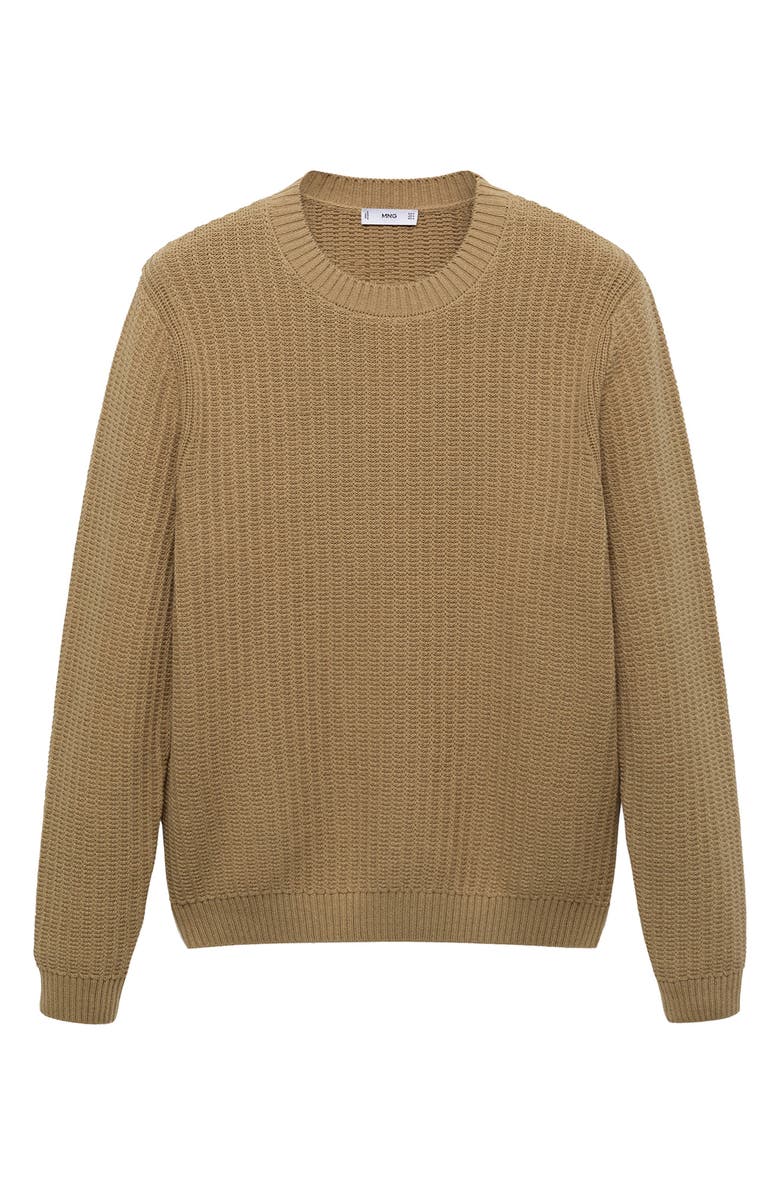 MANGO Crewneck Sweater, Alternate, color, Beige