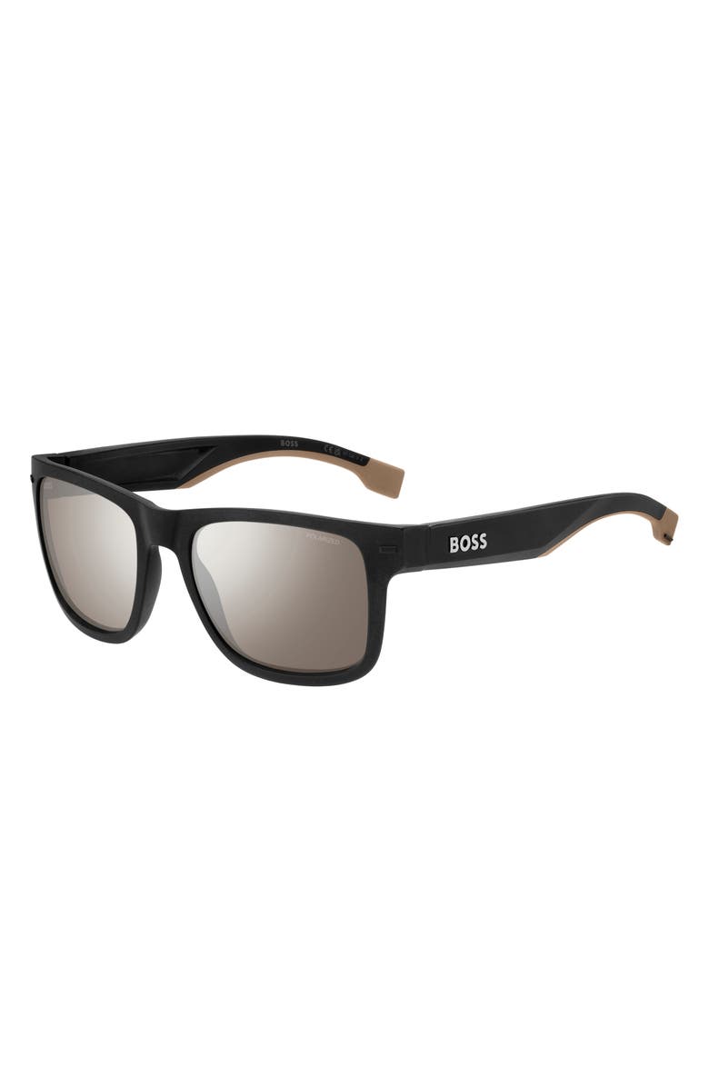 BOSS 55mm Polarized Square Sunglasses, Alternate, color, 