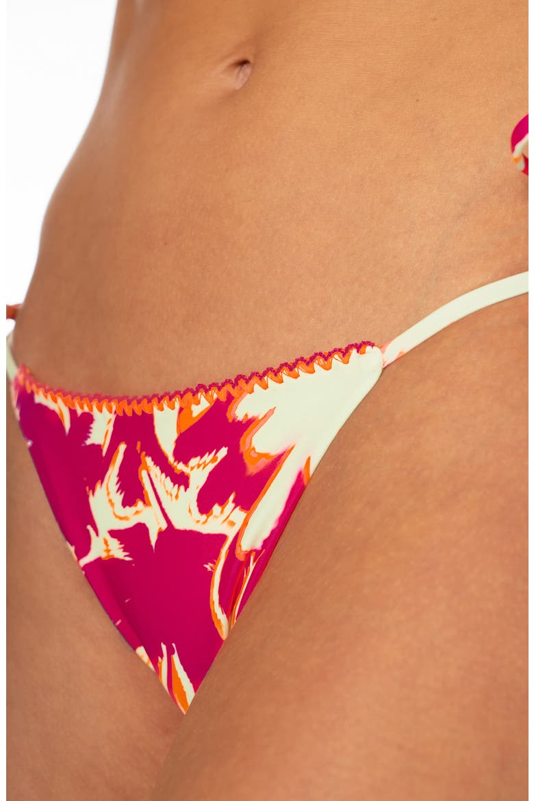 Dreamscape Glow Sunflash Reversible Side Tie Bikini Bottoms, Alternate, color, DARK PINK