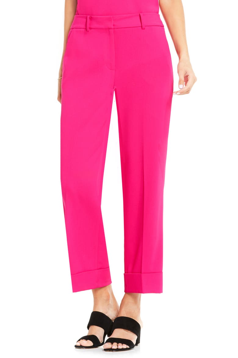 Cuffed Crop Pants, Main, color, ELECTRIC PINK