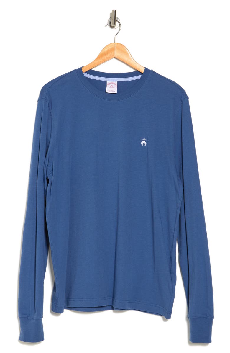 Brooks Brothers Classic Cotton Long Sleeve Golf T-Shirt, Alternate, color, 