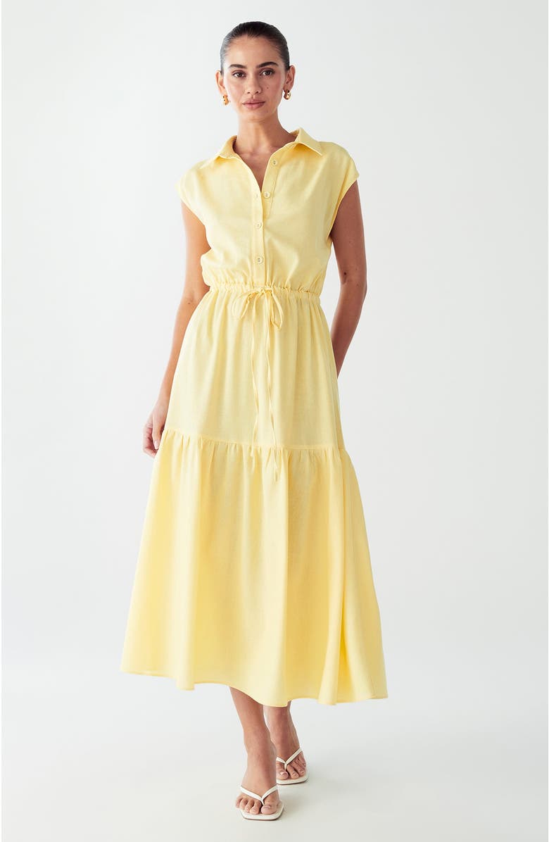 WILLA Marle Midi Dress, Main, color, Lemon