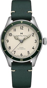Hamilton Khaki Aviation Leather Strap Watch, 38mm