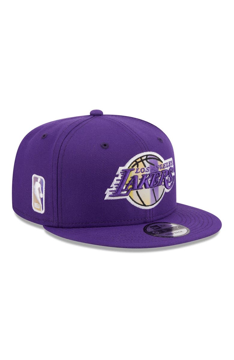 New Era Men's New Era Purple Los Angeles Lakers Gradient Undervisor 9FIFTY Snapback Hat, Main, color, 