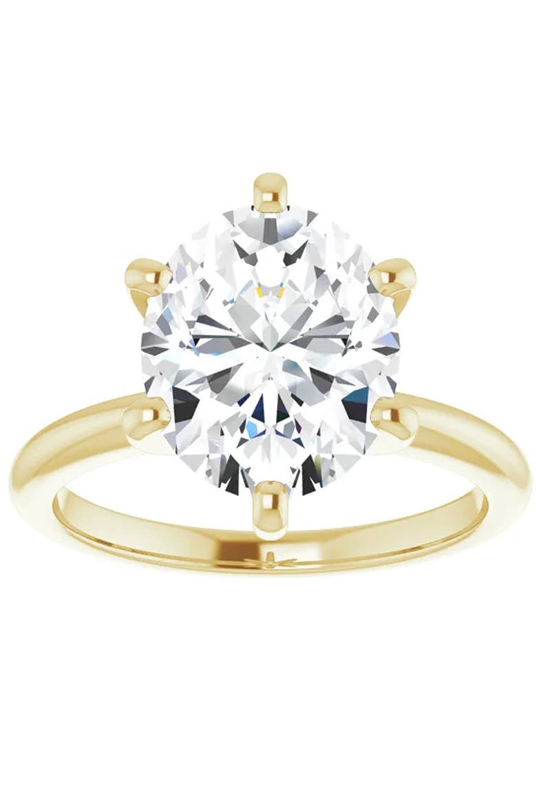 3 Ct Oval Moissanite Solitaire Engagement Ring 14k Gold, Main, color, 14k Yellow Gold