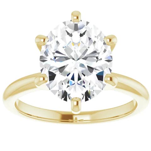 3 Ct Oval Moissanite Solitaire Engagement Ring 14k Gold