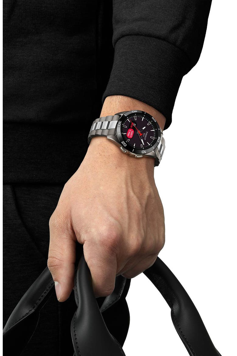 T-Touch Connect Sport Solar Smart Bracelet Watch, 43.75mm, Alternate, color, SILVER