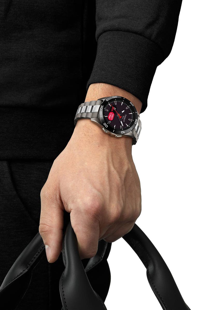 Tissot T-Touch Connect Sport Solar Smart Bracelet Watch, 43.75mm, Alternate, color, Silver