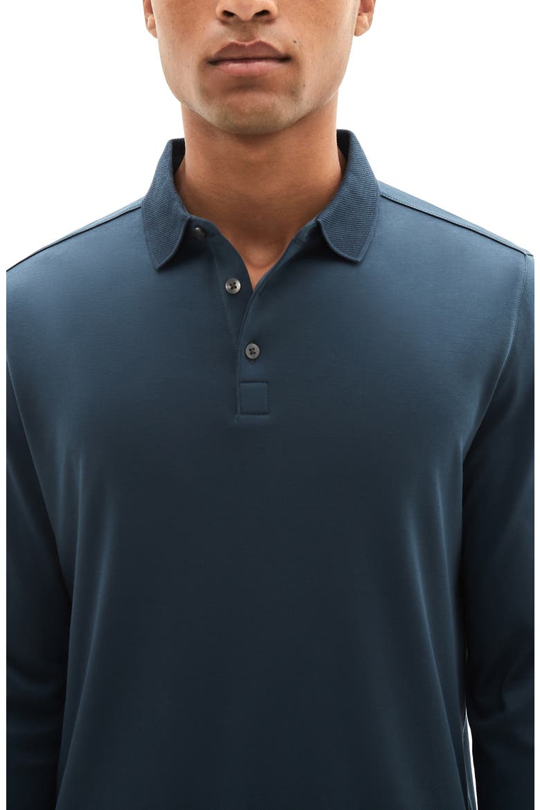 Georgia Long Sleeve Polo, Alternate, color, NIGHT TEAL