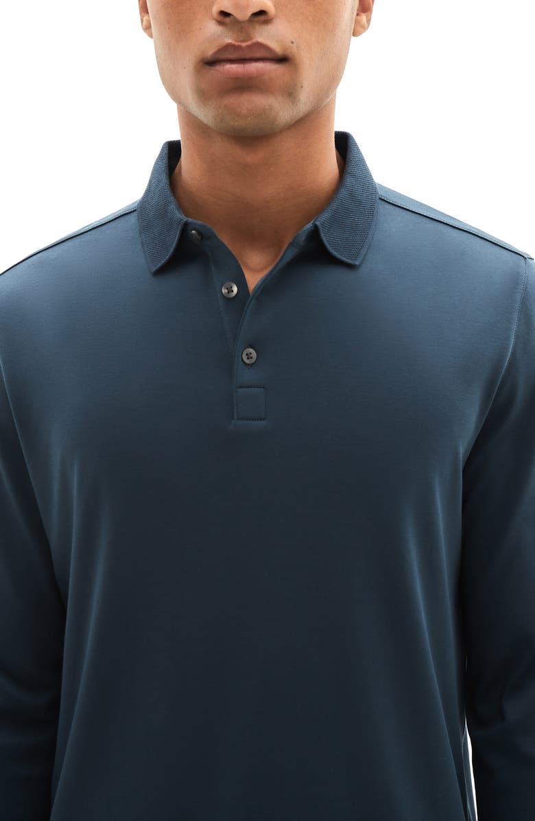 Robert Barakett Georgia Long Sleeve Polo, Alternate, color, Night Teal