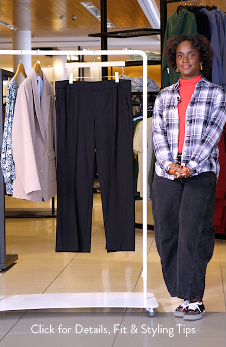 Seamed Pull-On Wide Leg Pants, sales video thumbnail